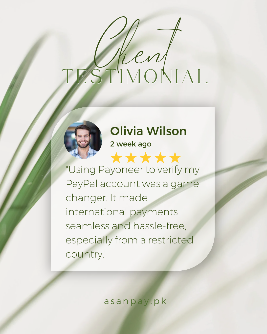 Green Gray White Aesthetic Minimalist Client Testimonial Instagram Post